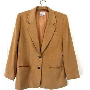 Vintage Camel Blazer XL Genuine Camel Hair Jacket Tan Suit Coat Talbots Preppy